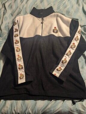 Vintage 97/99 Ottawa Senators NHL Two-Tone Quarter-Zip Fleece Sweater Men's L